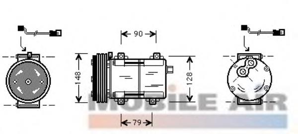 1800K279 VAN Wezel compresor de aire acondicionado