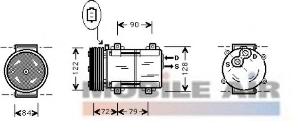 Compresor de aire acondicionado 1800K351 VAN Wezel