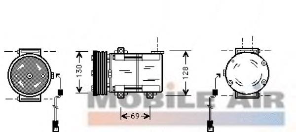 1800K289 VAN Wezel compresor de aire acondicionado