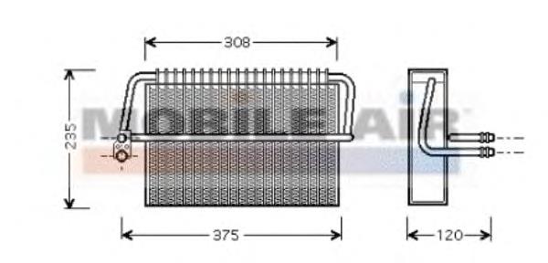 3000V326 VAN Wezel evaporador, aire acondicionado