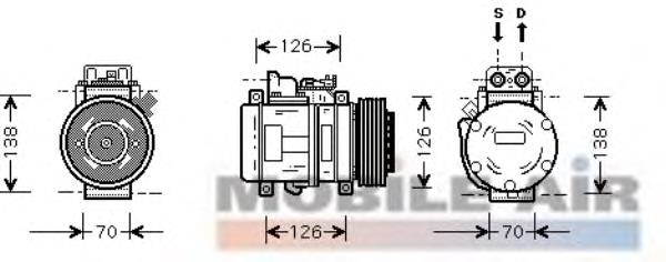 Compresor de aire acondicionado 3000K084 VAN Wezel