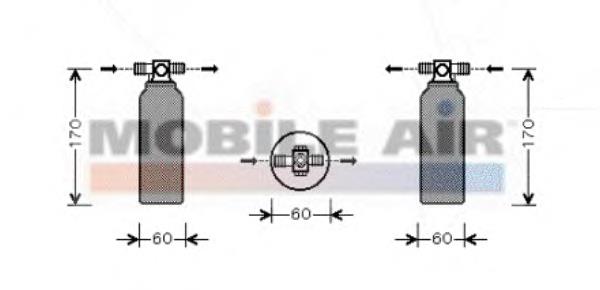 Receptor-secador del aire acondicionado 3200D155 VAN Wezel