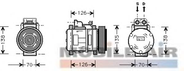 Compresor de aire acondicionado 3000K054 VAN Wezel