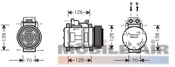 3000K057 VAN Wezel compresor de aire acondicionado