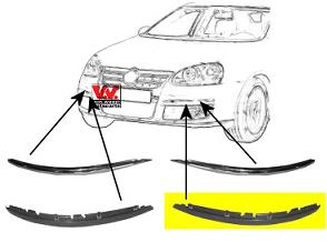 5886481 VAN Wezel listón embellecedor/protector, parachoque delantero izquierdo