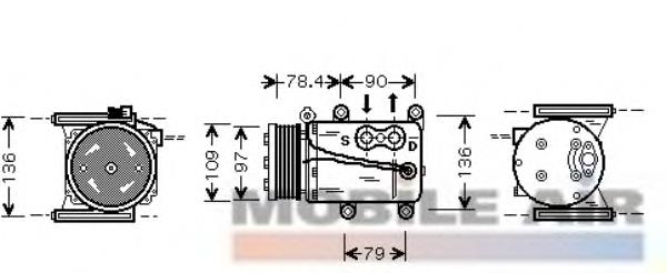 Compresor de aire acondicionado 7700K034 VAN Wezel