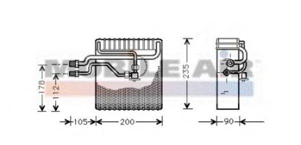 Evaporador, aire acondicionado 8100V036 VAN Wezel