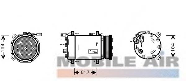 5800K167 VAN Wezel compresor de aire acondicionado