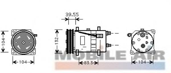 Compresor de aire acondicionado 5800K074 VAN Wezel