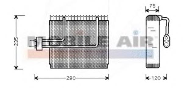 Evaporador, aire acondicionado 8200V002 VAN Wezel