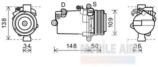 0600K408 VAN Wezel compresor de aire acondicionado