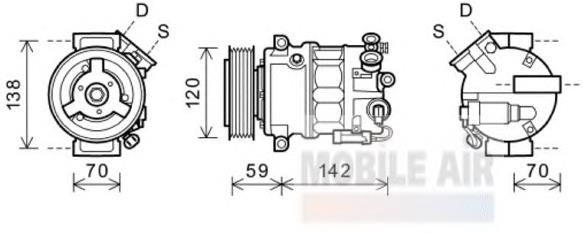 3700K577 VAN Wezel compresor de aire acondicionado