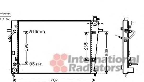 Radiador refrigeración del motor 82002247 VAN Wezel