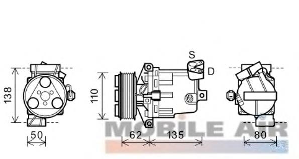 1300K342 VAN Wezel compresor de aire acondicionado