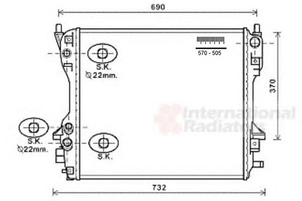 77002049 VAN Wezel radiador refrigeración del motor