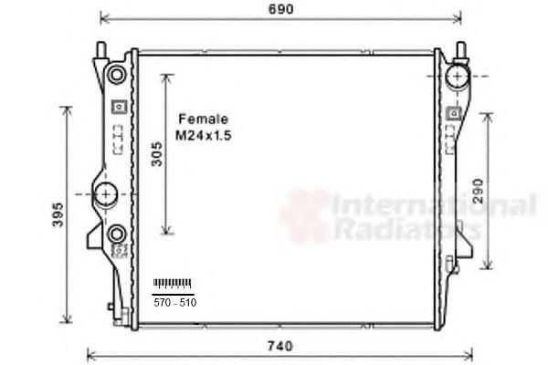 77002053 VAN Wezel radiador refrigeración del motor