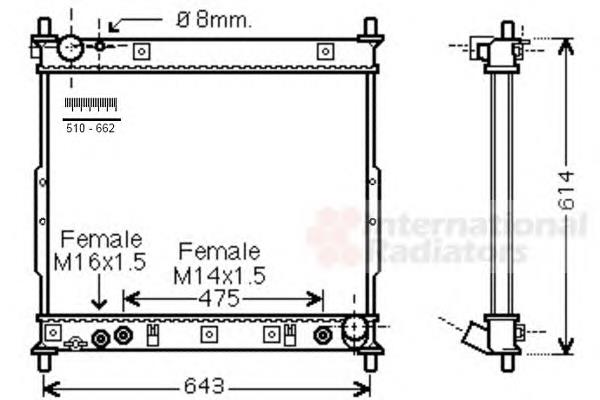 Radiador refrigeración del motor 81002104 VAN Wezel