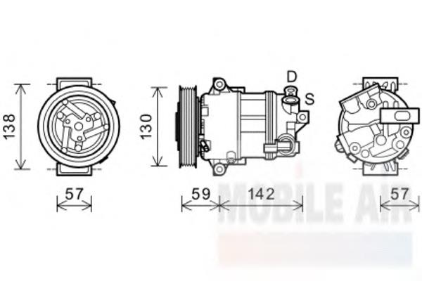 Compresor de aire acondicionado 0100K126 VAN Wezel