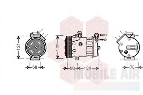 3700K475 VAN Wezel compresor de aire acondicionado