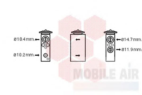17001378 VAN Wezel válvula de expansión, aire acondicionado