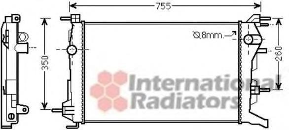 43002460 VAN Wezel radiador refrigeración del motor