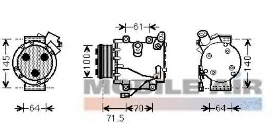 2500K235 VAN Wezel compresor de aire acondicionado