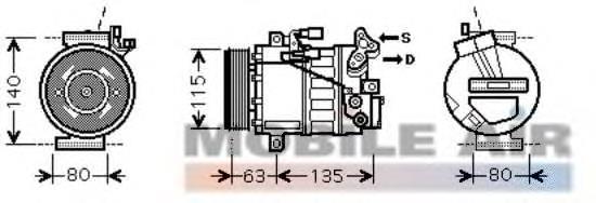 1300K336 VAN Wezel compresor de aire acondicionado