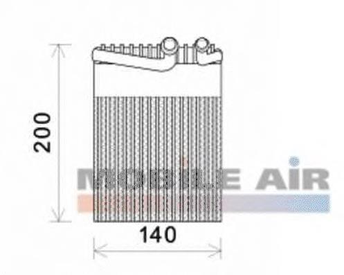 Evaporador, aire acondicionado 3000V554 VAN Wezel