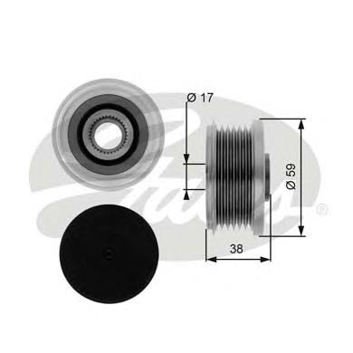 Polea rueda libre Gates OAP7077 precio, desde 23,88 EUR