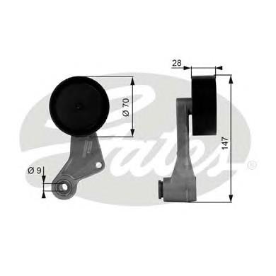 Rodillo, correa trapecial poli V T38065 Gates