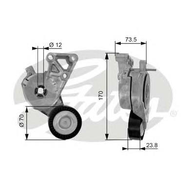Tensor de la correa trapecial poli v Gates T38148