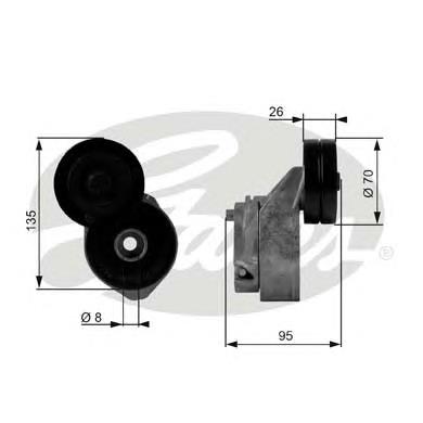 Tensor de la correa trapecial poli v Gates T38430