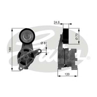 Tensor de la correa trapecial poli v Gates T38438