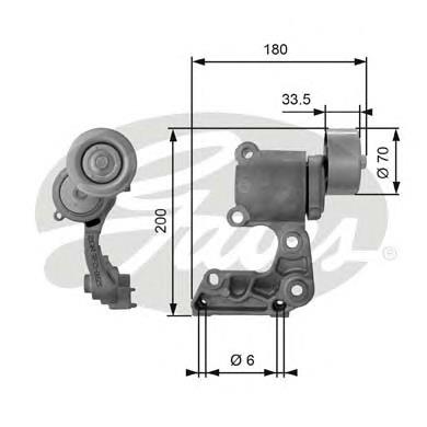 Tensor de correa, correa poli V T38410 Gates