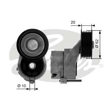 Tensor de correa, correa poli V T38450 Gates