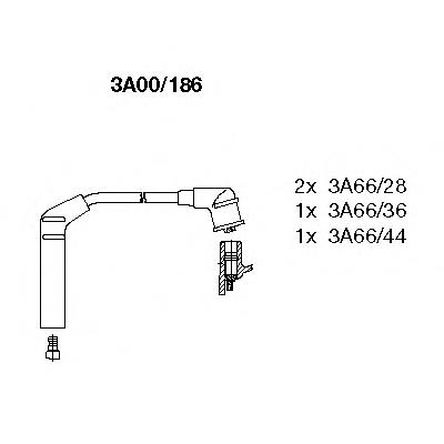 3A00186 Bremi cables de bujías