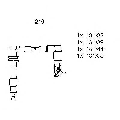 210 Bremi juego de cables de encendido