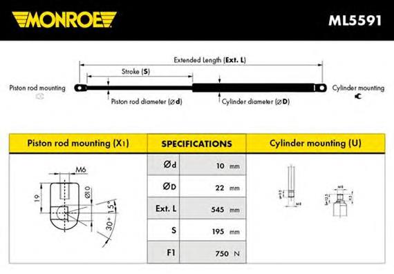 Comprar GSR640200 Open Parts Amortiguador de puerta trasera