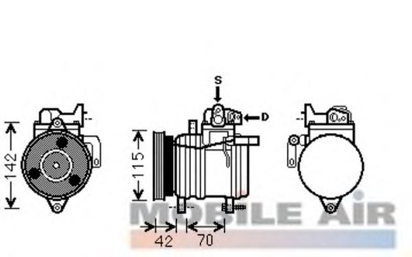 8300K121 VAN Wezel compresor de aire acondicionado