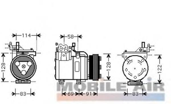 Compresor de aire acondicionado 8200K196 VAN Wezel