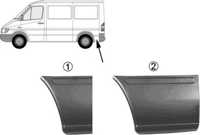 Repuesto de arco de rueda Trasero Derecho 3075144 VAN Wezel