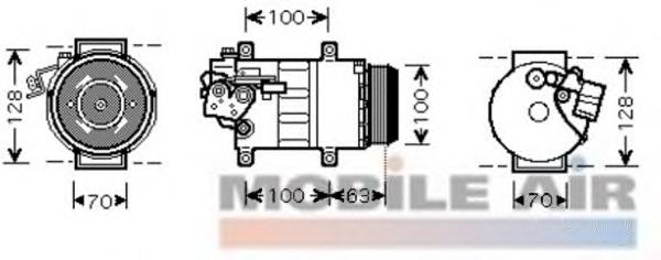 3000K434 VAN Wezel compresor de aire acondicionado