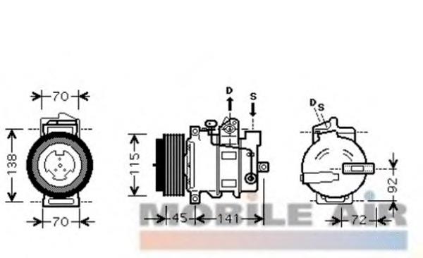 Compresor de aire acondicionado 3000K439 VAN Wezel