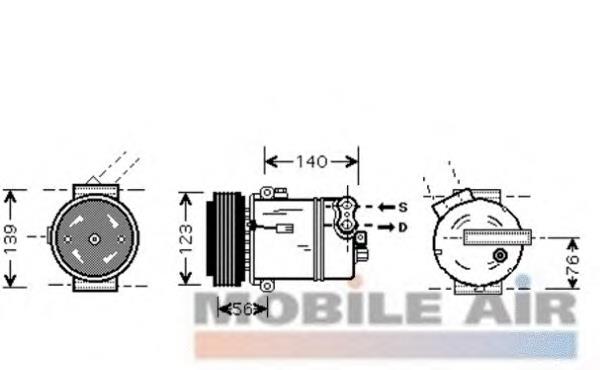 3700K463 VAN Wezel compresor de aire acondicionado