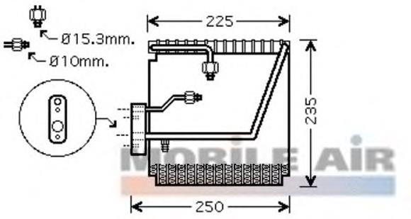 Evaporador, aire acondicionado 2500V198 VAN Wezel