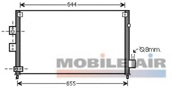 Condensador aire acondicionado 25005227 VAN Wezel