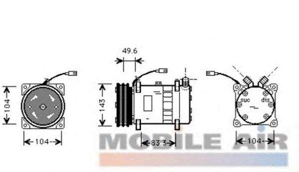 Compresor de aire acondicionado 1700K373 VAN Wezel