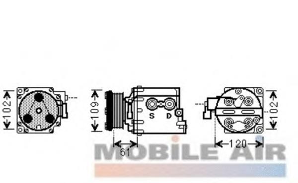 1800K436 VAN Wezel compresor de aire acondicionado