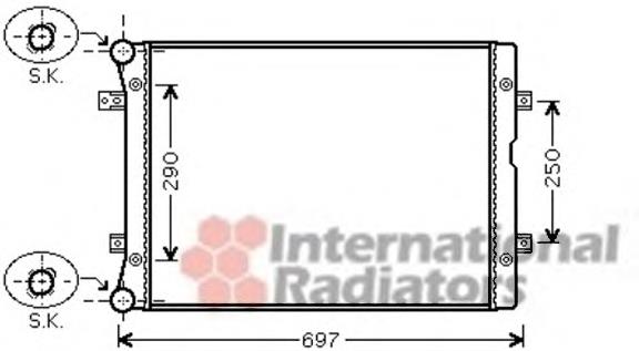 58002283 VAN Wezel radiador refrigeración del motor