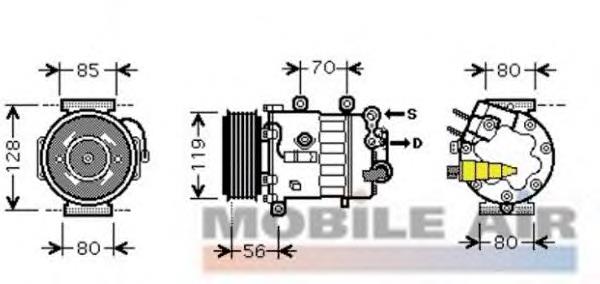 4000K322 VAN Wezel compresor de aire acondicionado